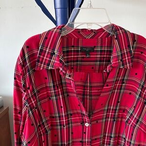 Talbots Vibrant Red Plaid Shirt